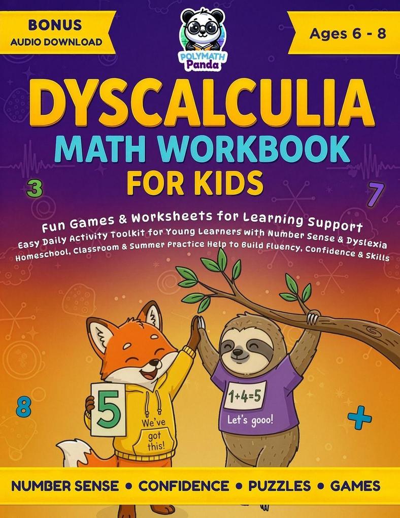 Dyscalculia Math Workbook for Kids Ages 6-8