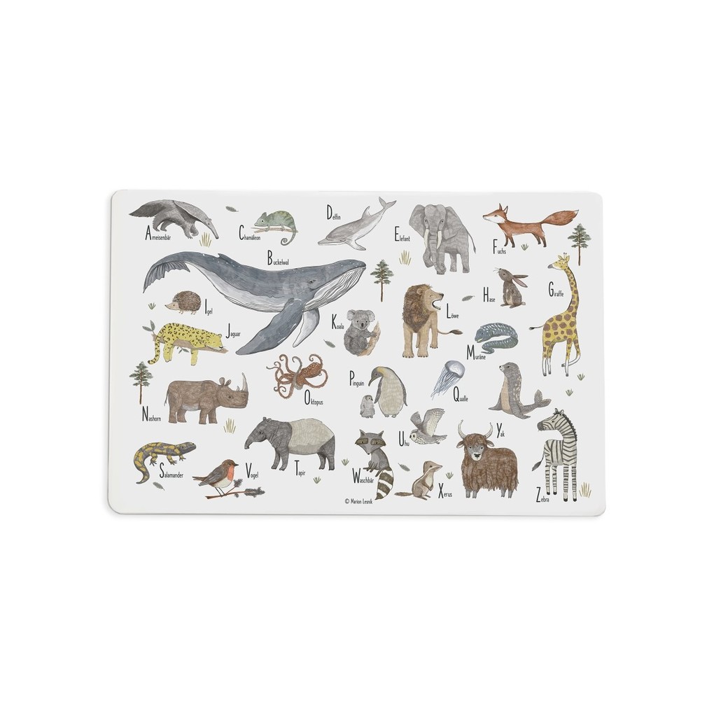 Scriptum Schreibtischunterlage für Kinder Tier ABC - 60 x 40 cm - aus premium Vinyl