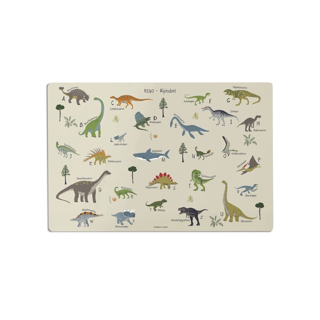 Scriptum Schreibtischunterlage für Kinder Dinosaurier ABC - 60 x 40 cm - aus premium Vinyl