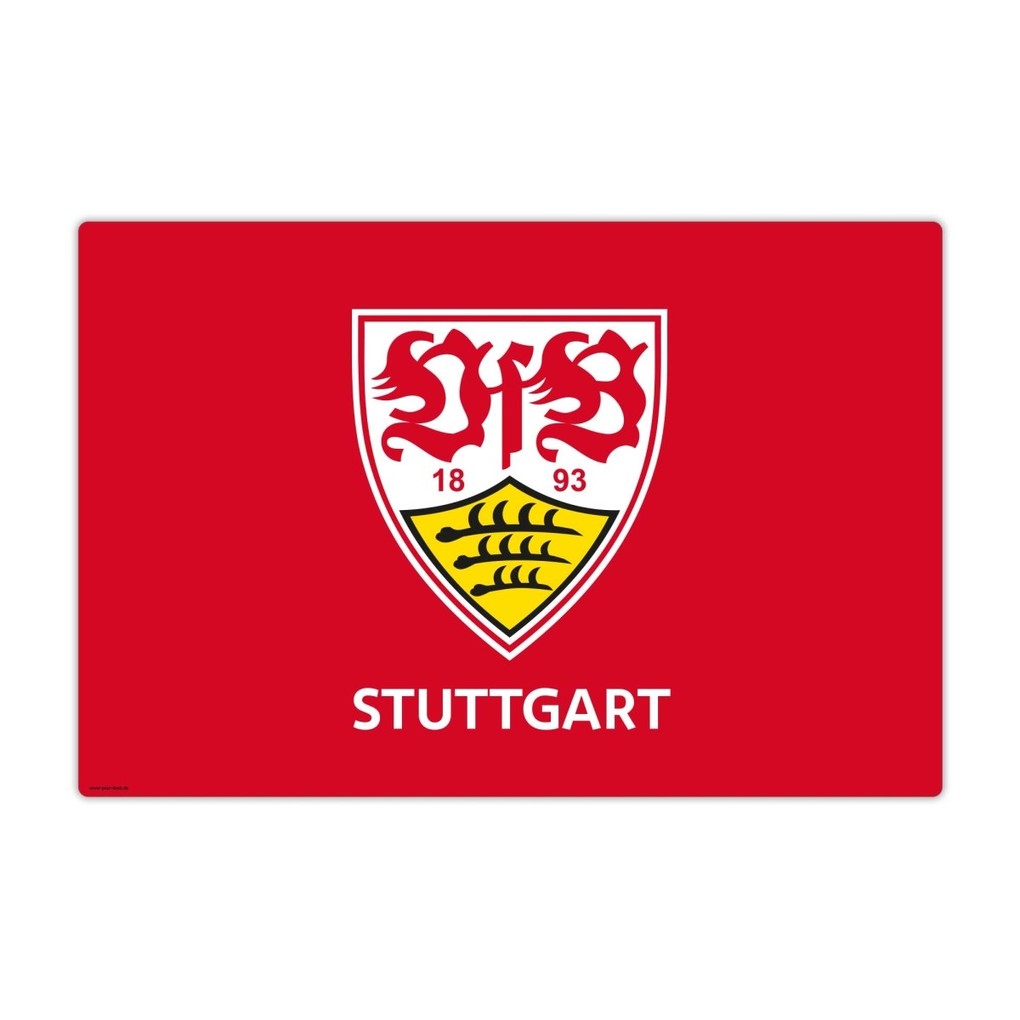 Cover-your-desk Schreibtischunterlage für Kinder und Erwachsene VfB Stuttgart Logo rot - 60 x 40 cm aus premium Vinyl