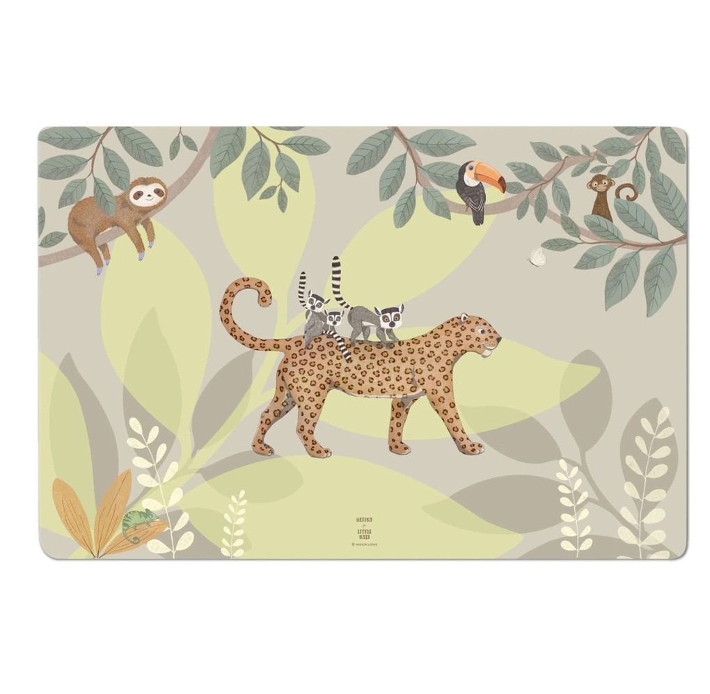 Scriptum Schreibtischunterlage für Kinder Jungel Tiere grün - 60 x 40 cm - aus premium Vinyl