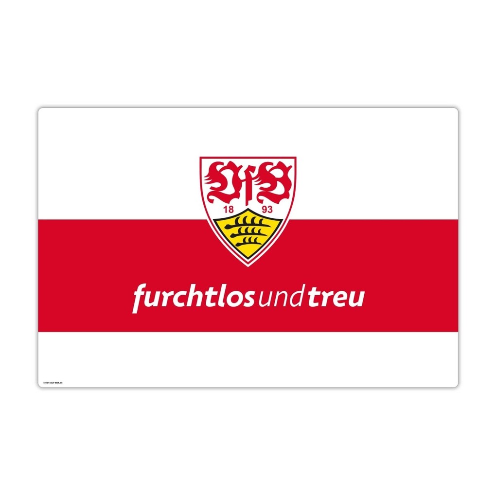 Cover-your-desk Schreibtischunterlage für Kinder und Erwachsene VfB Stuttgart furchtlos und treu - 60 x 40 cm aus premium Vinyl