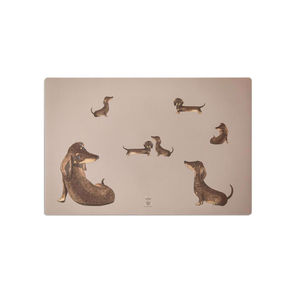 Scriptum Schreibtischunterlage für Kinder Dackel taupe - 60 x 40 cm - aus premium Vinyl