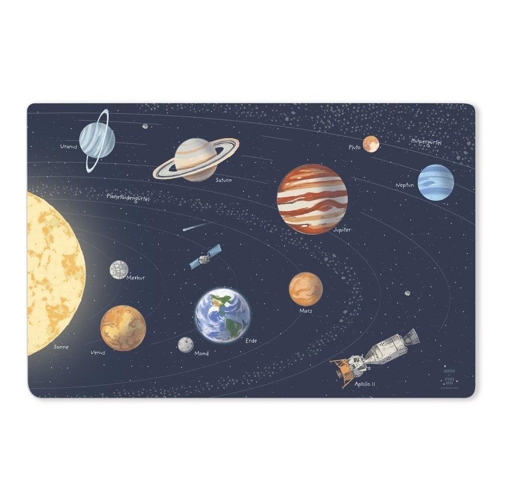 Scriptum Schreibtischunterlage für Kinder Sonnensystem - 60 x 40 cm - aus premium Vinyl