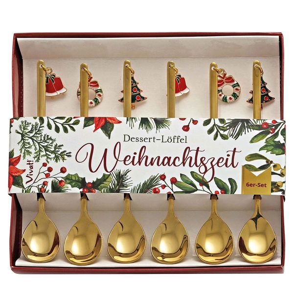 6er-Set Dessert-Löffel 'Weihnachtszeit'