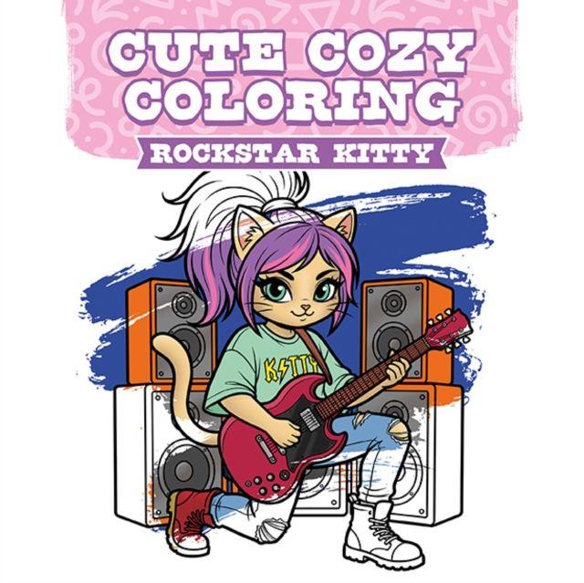 Cute Cozy Coloring: Rockstar Kitty