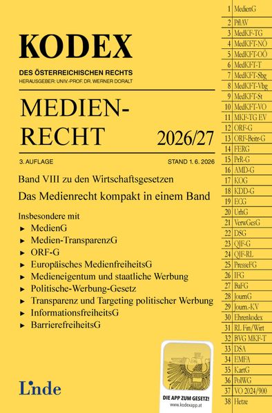 KODEX Medienrecht 2026/27