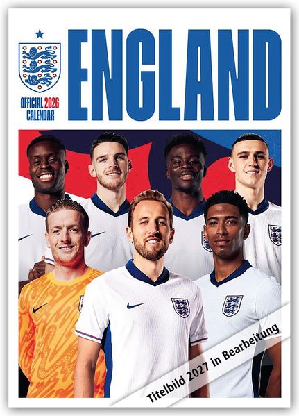 England Men's Football - Englische Fußball-Nationalmannschaft 2027 - A3-Posterkalender