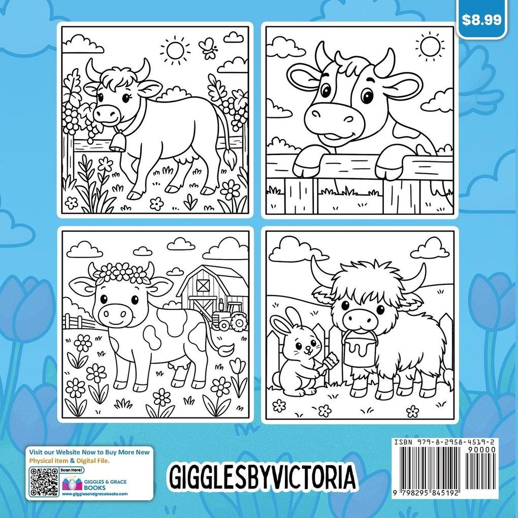 Moo Time Bold and Easy Coloring Book