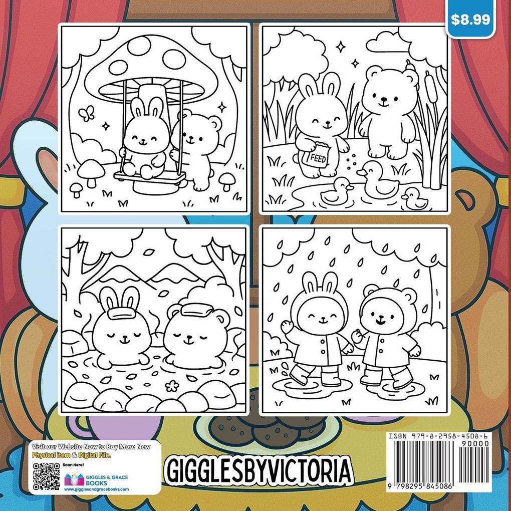 Cute Friends Bold and Easy Coloring Book