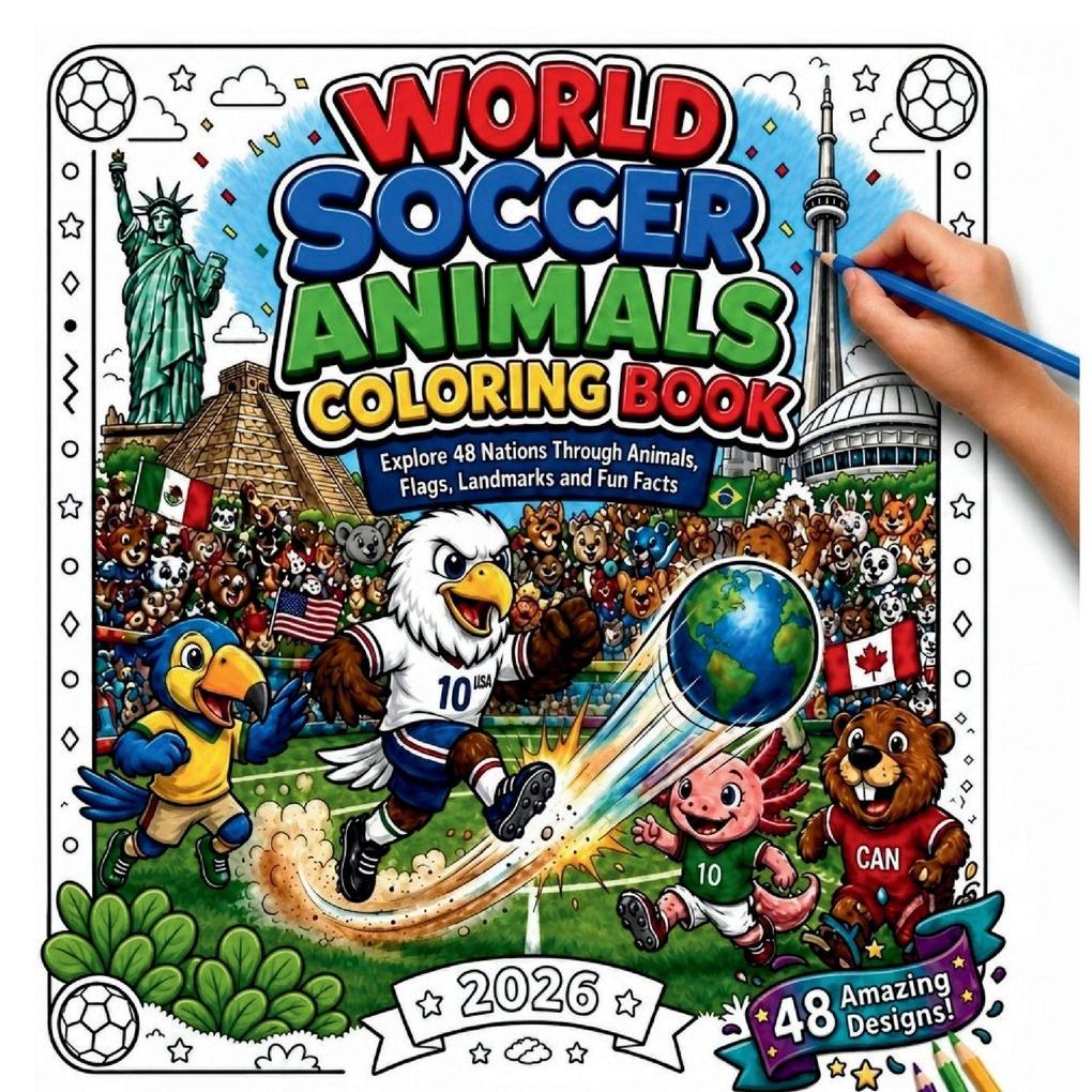 World Soccer Animals Coloring Book