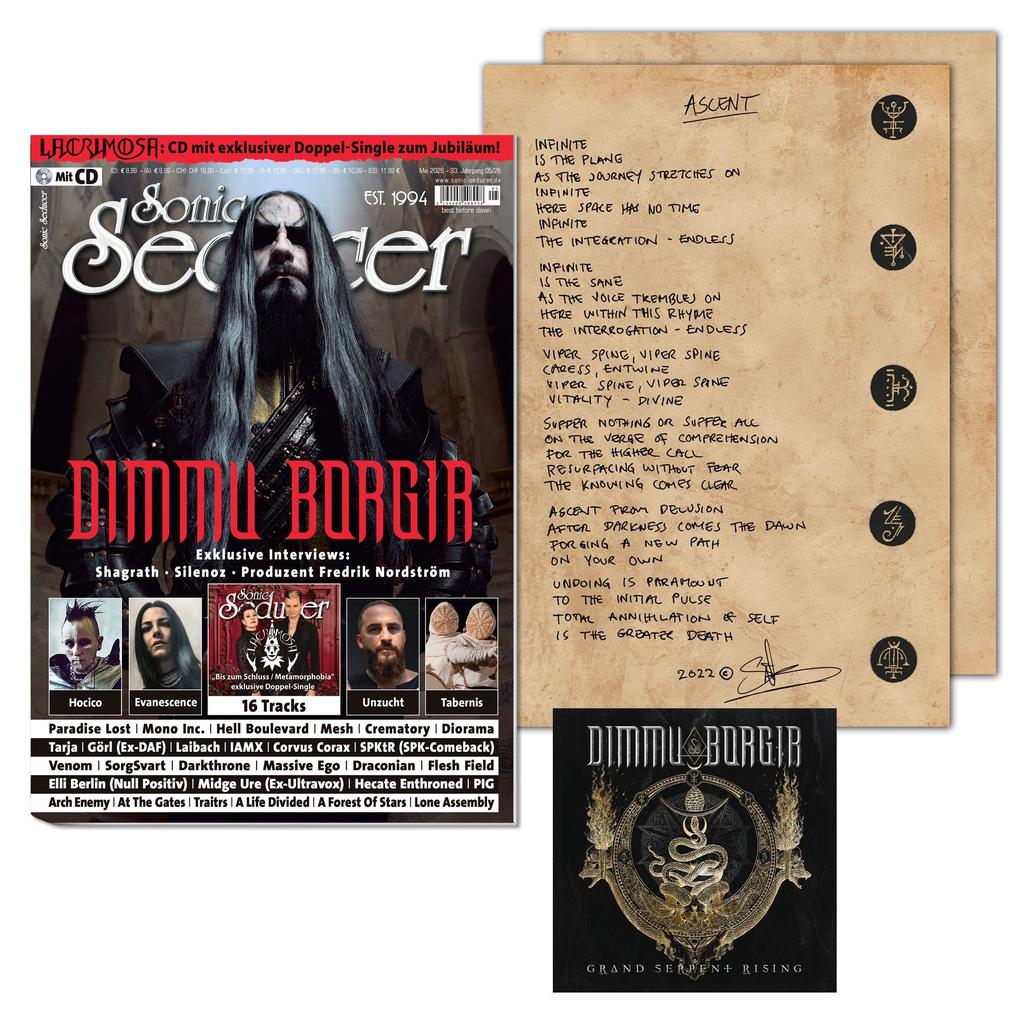 Sonic Seducer 05-2026 Dimmu Borgir Kunstdruck handschriftliche Lyrics