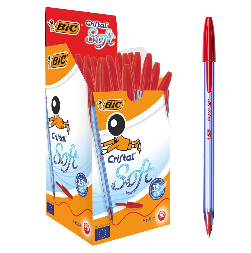 BIC Kugelschreiber Cristal Original Medium 0.35mm rot 50er Set