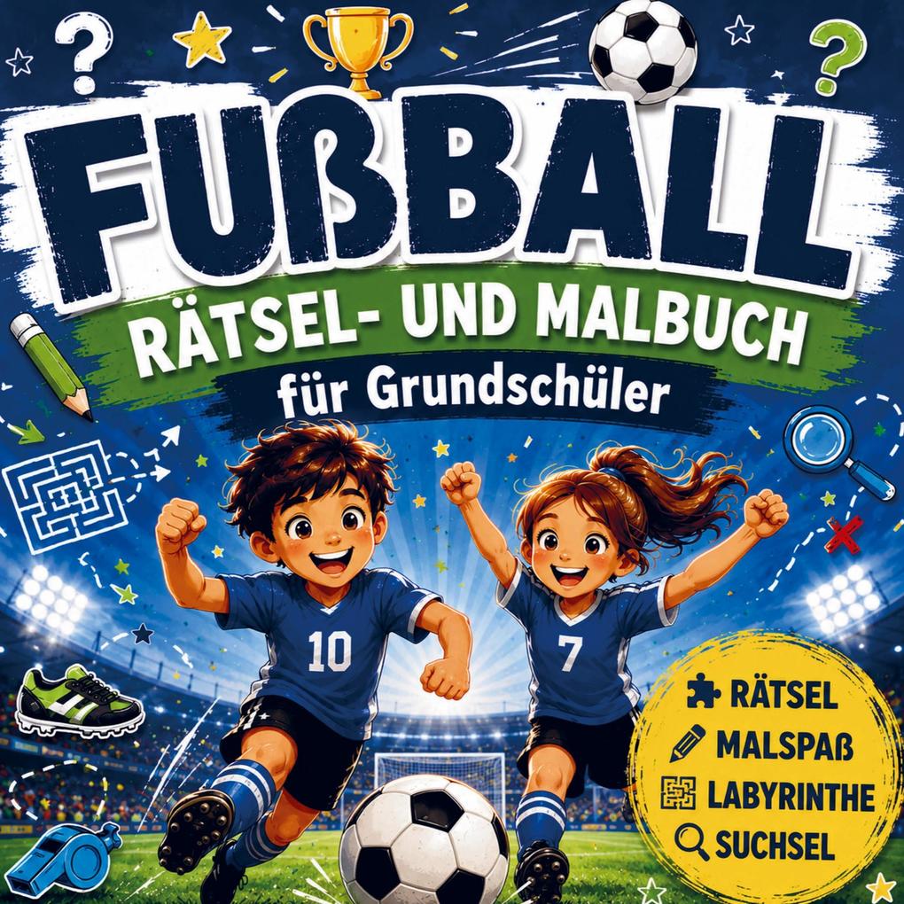 Fußball Rätsel- und Malbuch für Kinder