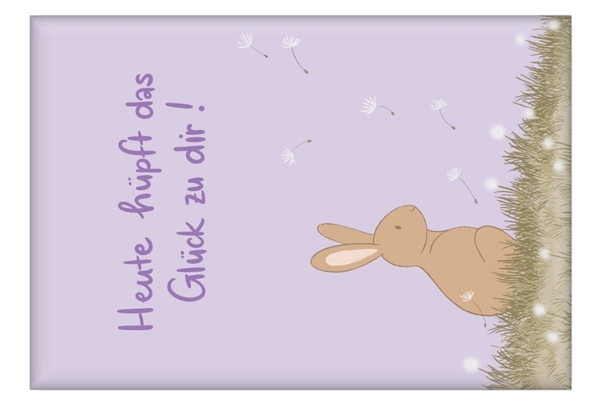 Magnet Hase Heute hüpft das Glück zu dir!'