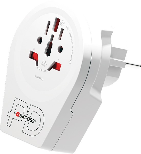SKROSS World to Europe USB AC20PD Travel Adapter