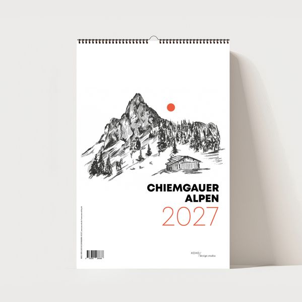 Chiemgauer Alpen Design Wandkalender 2027 Monatskalender A4