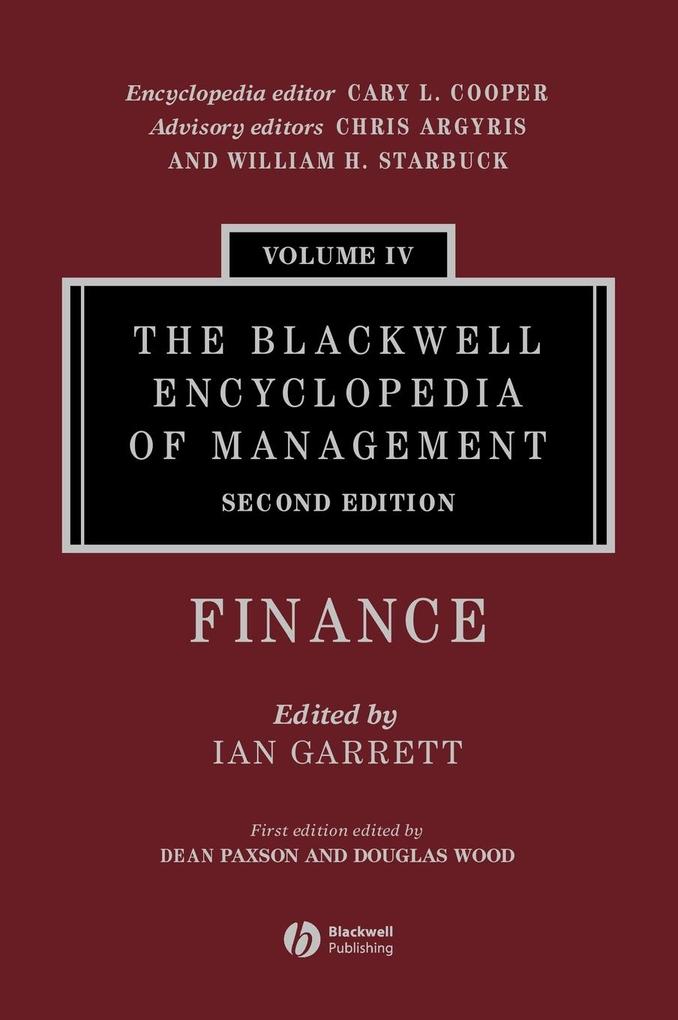 The Blackwell Encyclopedia of Management Finance