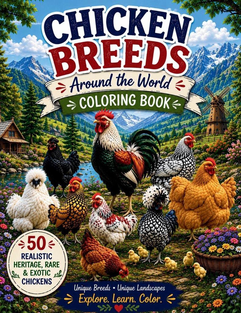 Chicken Breeds Around the World Coloring Book