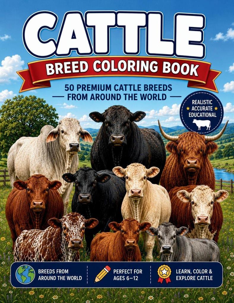 Cattle Breed Coloring Book