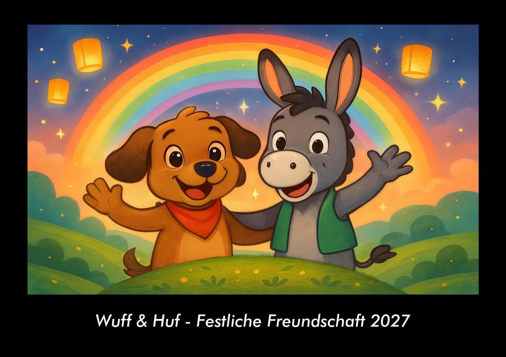 Wuff & Huf - Festliche Freundschaft 2027 Fotokalender DIN A3