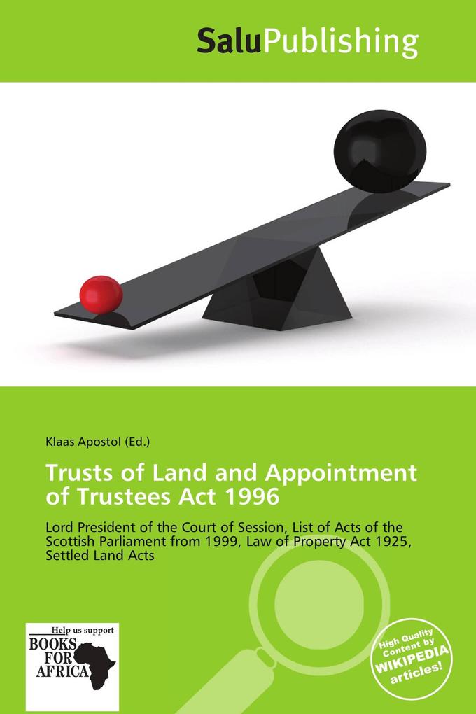 Trusts of Land and Appointment of Trustees Act 1996