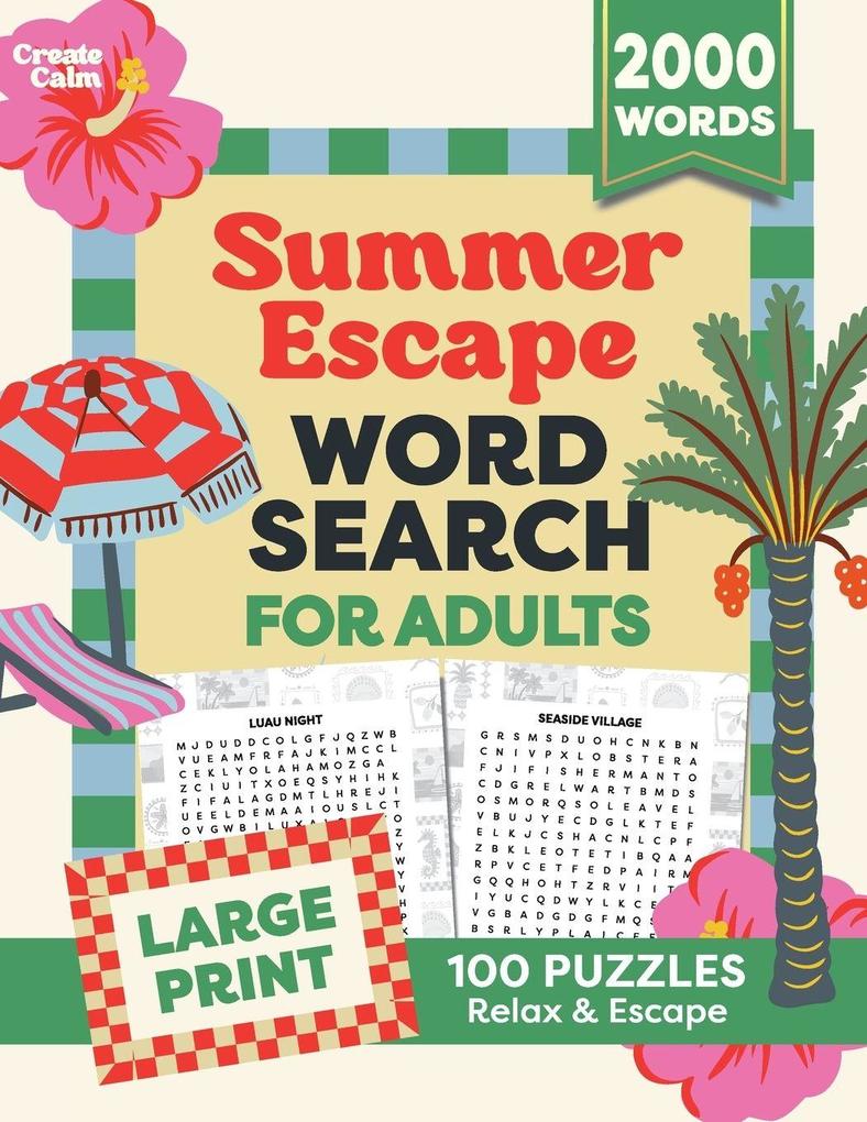 Relaxing Summer Word Search for Adults