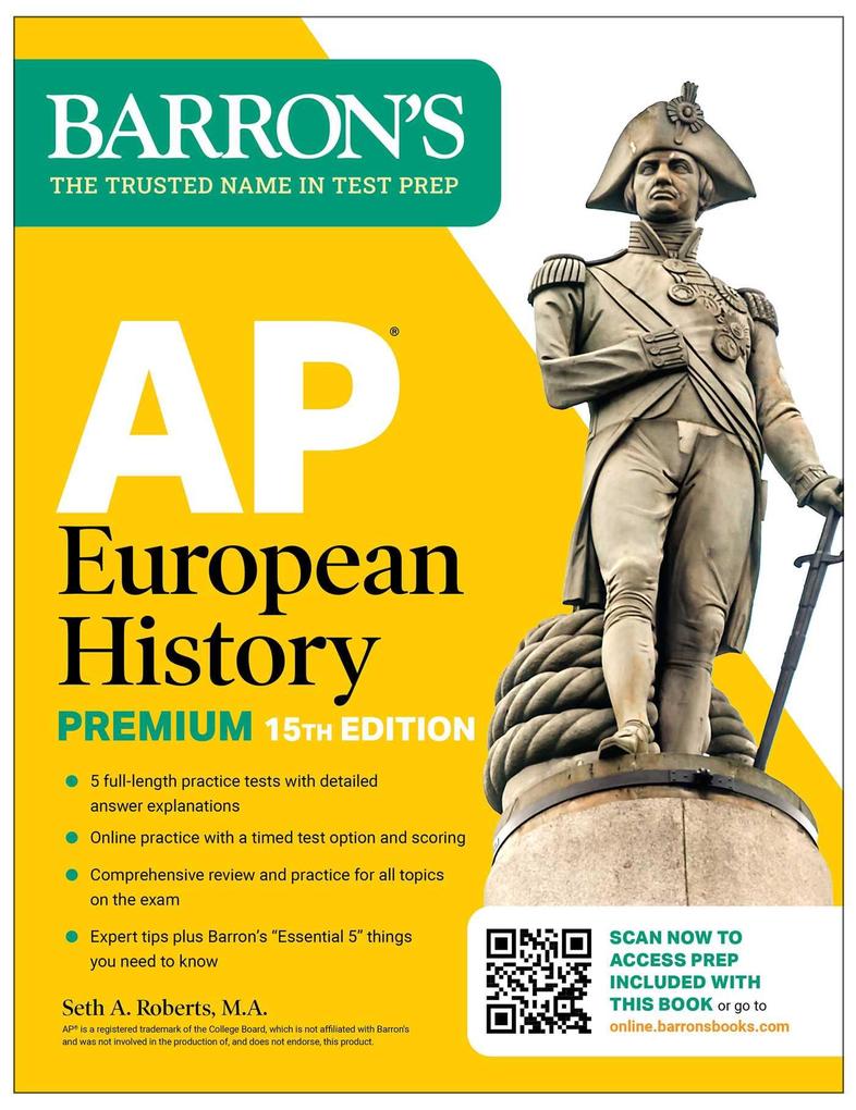 AP European History Premium Fifteenth Edition: Prep Book with 5 Practice Tests + Comprehensive Review + Online Practice (2027)