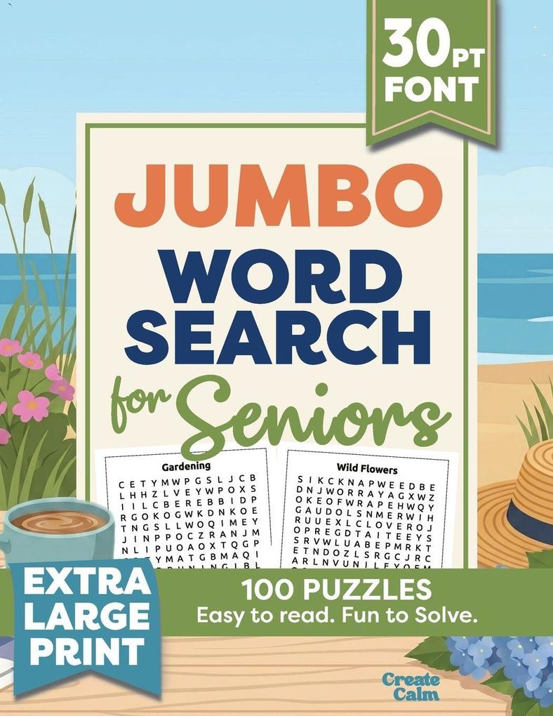 Jumbo Extra Large Print Word Search for Seniors