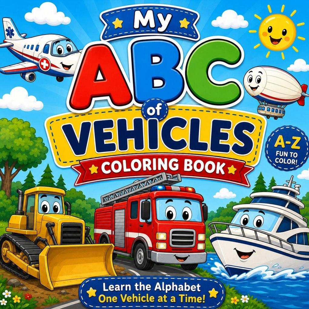 ABC Vehicles Coloring Book
