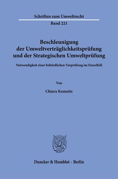Beschleunigung der Umweltverträglichkeitsprüfung und der Strategischen Umweltprüfung