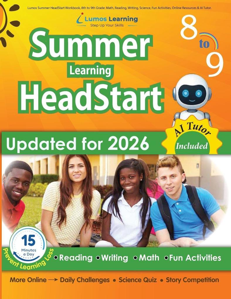 Lumos Summer HeadStart Workbook 8th to 9th Grade