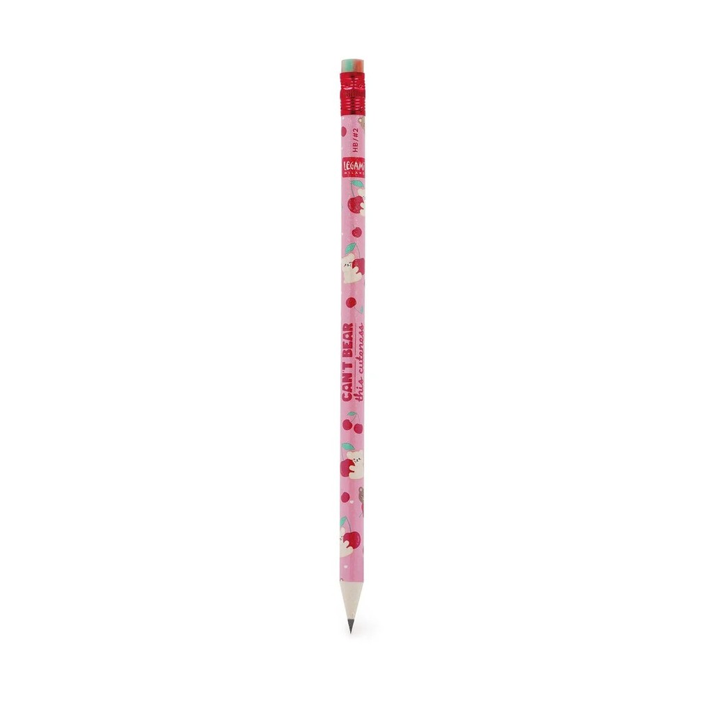 Legami Bleistift aus Recyclingpapier I USED TO BE A NEWSPAPER - TEDDY BEAR CHERRY PINK