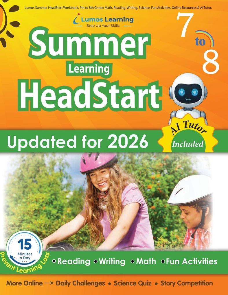 Lumos Summer HeadStart Workbook 7th to 8th Grade