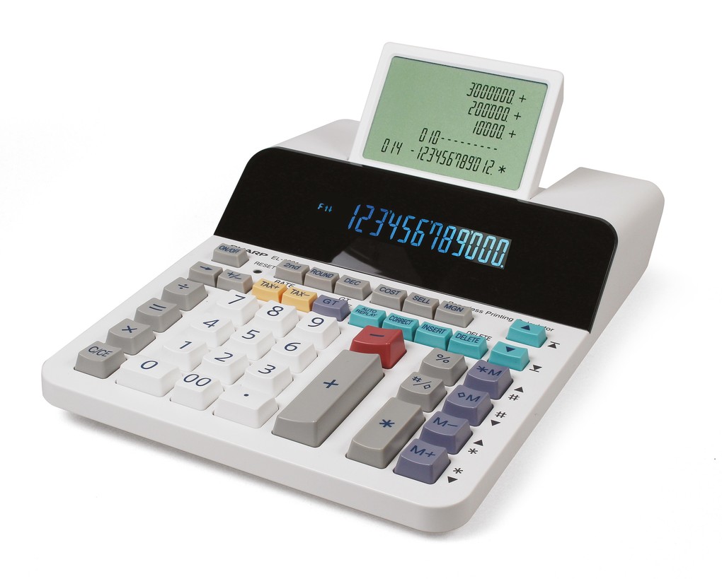 Sharp EL-1901 calculatrice Bureau Calculatrice à écran Blanc