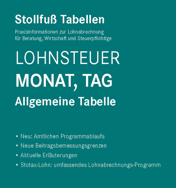 Tabelle Lohnsteuer 2026 Monat Tag Sonderausgabe Juli