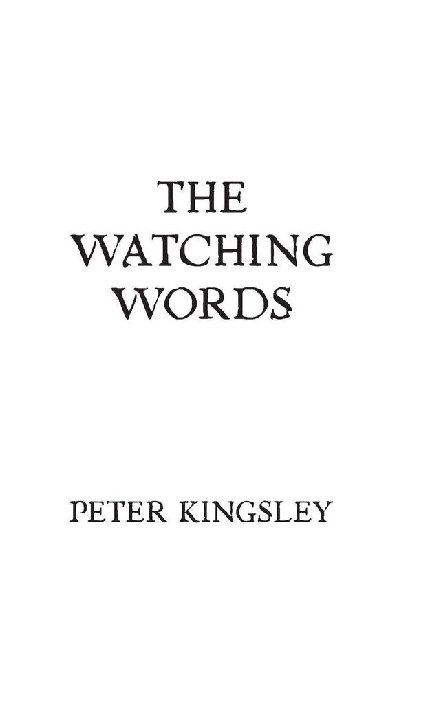 THE WATCHING WORDS
