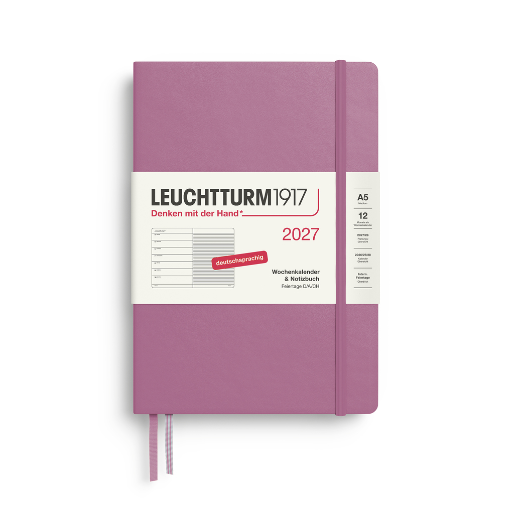 Wochenkalender und Notizbuch Medium (A5) 2027 Dusty Rose Deutsch