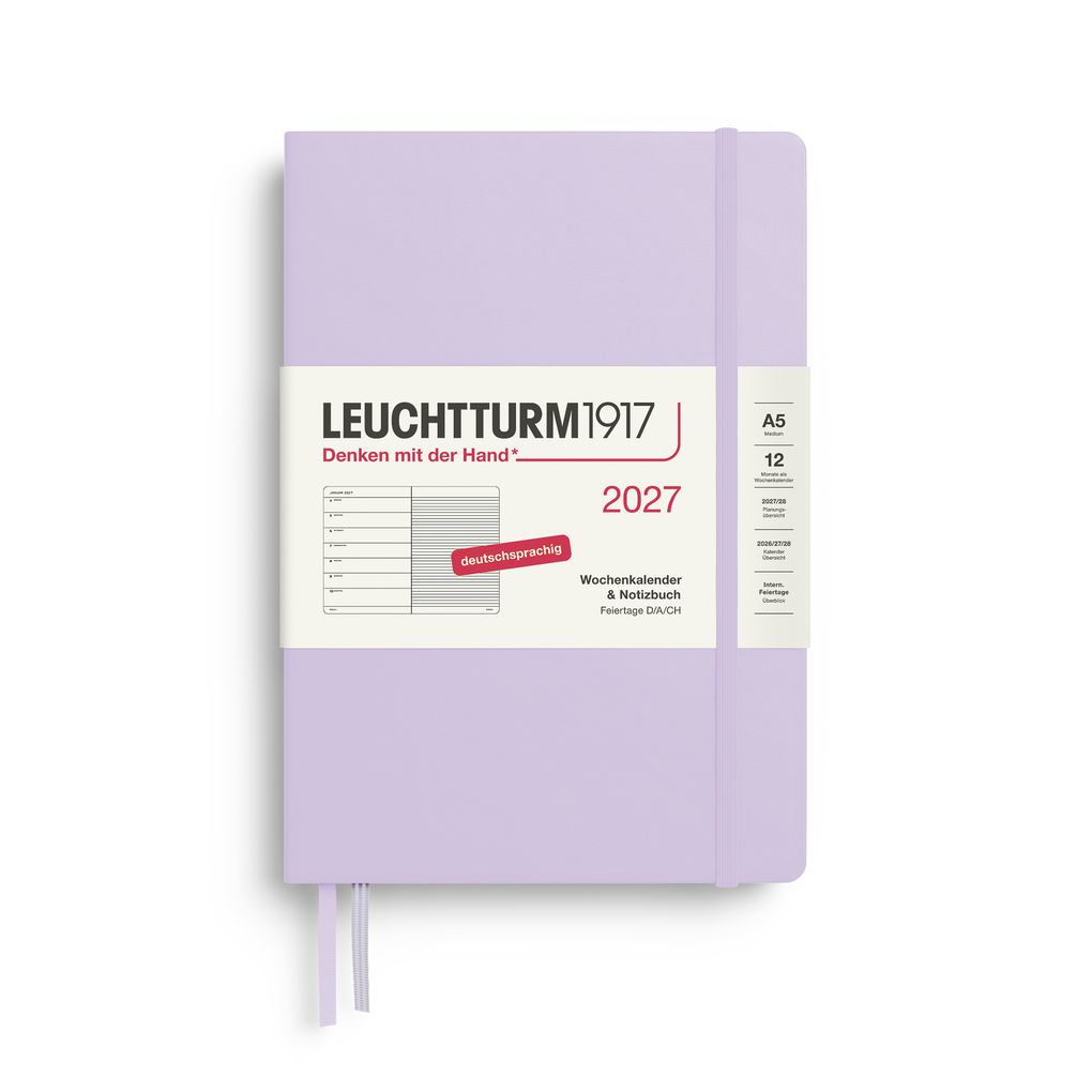 Wochenkalender und Notizbuch Medium (A5) 2027 Lilac Deutsch