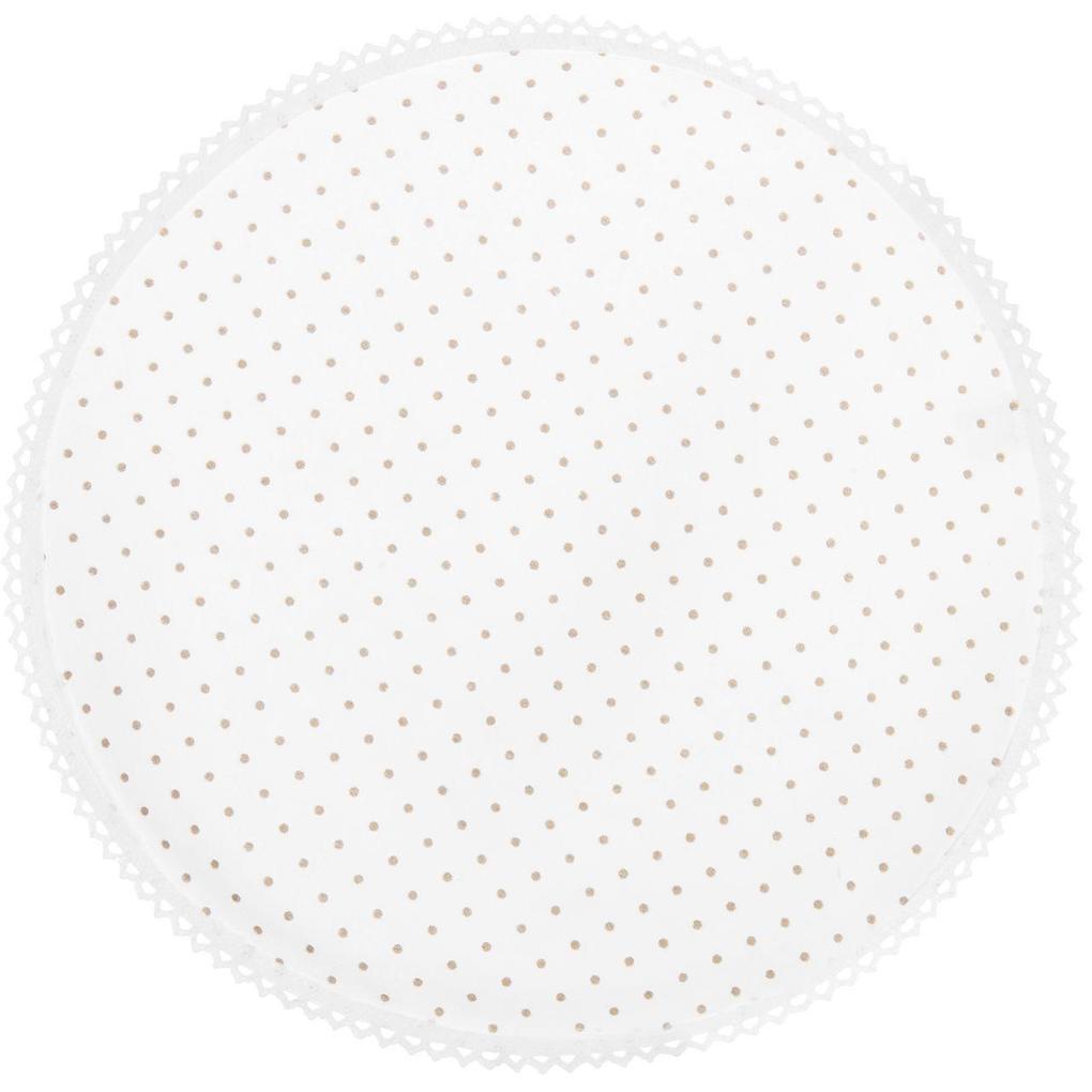 Platzsets mit Spitze Weiß/ Graue Punkte Rund Ø30 cm