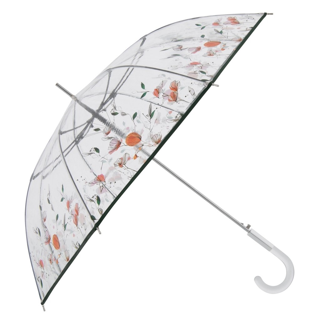 Doppler Stockschirm transparent Glockenform öffnet automatisch floral dreams