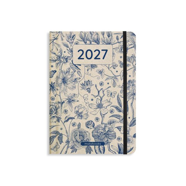 matabooks - A5 Kalender Samaya 2027 Farbe: Vintage Blue (DE/EN)