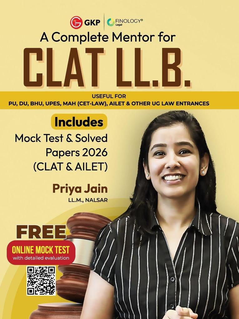 GKP CLAT & AILET 2027 Preparation Book (LLB) | Complete Guide by Priya Jain | Fully Solved Papers of CLAT & AILET 2026 | Law Entrance Exam Book