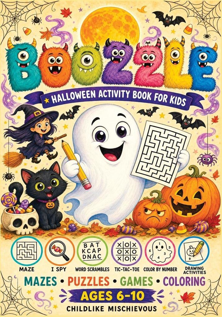 Boozzle - Halloween Activity Book for Kids
