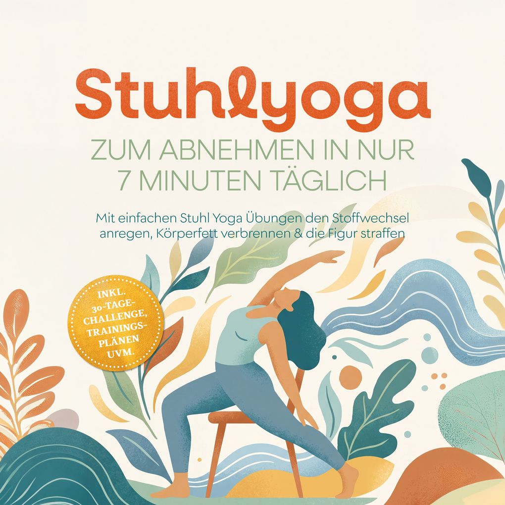 Stuhlyoga zum Abnehmen in nur 7 Minuten täglich: Mit einfachen Stuhl Yoga Übungen den Stoffwechsel anregen Körperfett verbrennen & die Figur straffen inkl. 30-Tage-Challenge Trainingsplänen uvm.