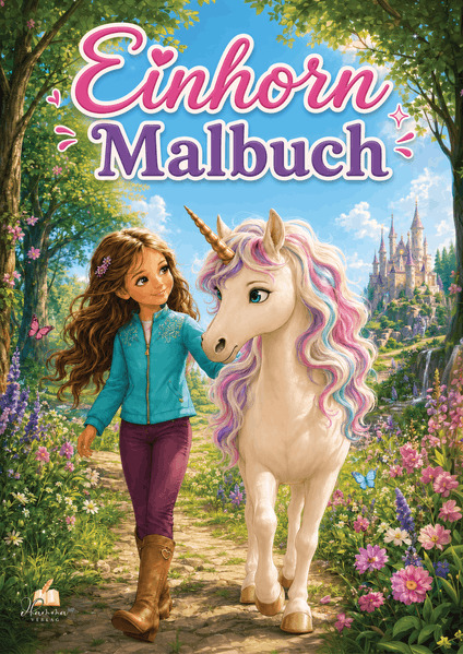 Einhorn Malbuch für Mädchen von 6-8 Jahren mit 50 zauberhaften Ausmalbildern