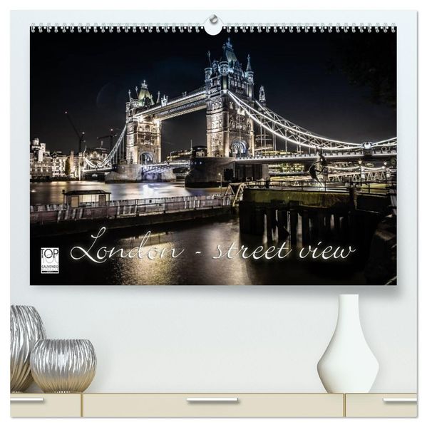 London - street view (hochwertiger Premium Wandkalender 2027 DIN A2 quer) Kunstdruck in Hochglanz