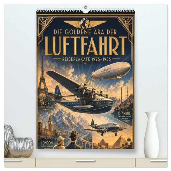 Die goldene Ära der Luftfahrt - Reiseplakate 1928-1930 (hochwertiger Premium Wandkalender 2027 DIN A2 hoch) Kunstdruck in Hochglanz