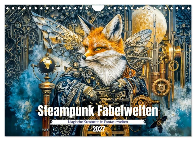 Steampunk Fabelwelten - Magische Kreaturen in Fantasiewelten (Wandkalender 2027 DIN A4 quer) CALVENDO Monatskalender