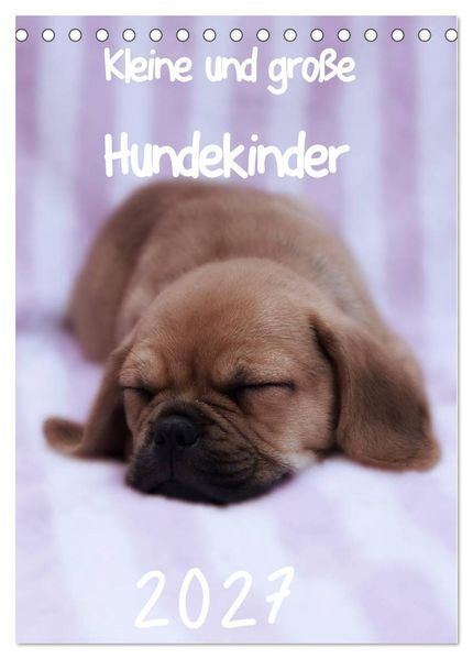 Kleine und große Hundekinder 2027 (Tischkalender 2027 DIN A5 hoch) CALVENDO Monatskalender